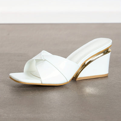 LumiStep™ White Wedge Sandals