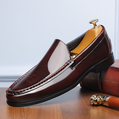 BritGent™ Burgundy Slip-On Loafers