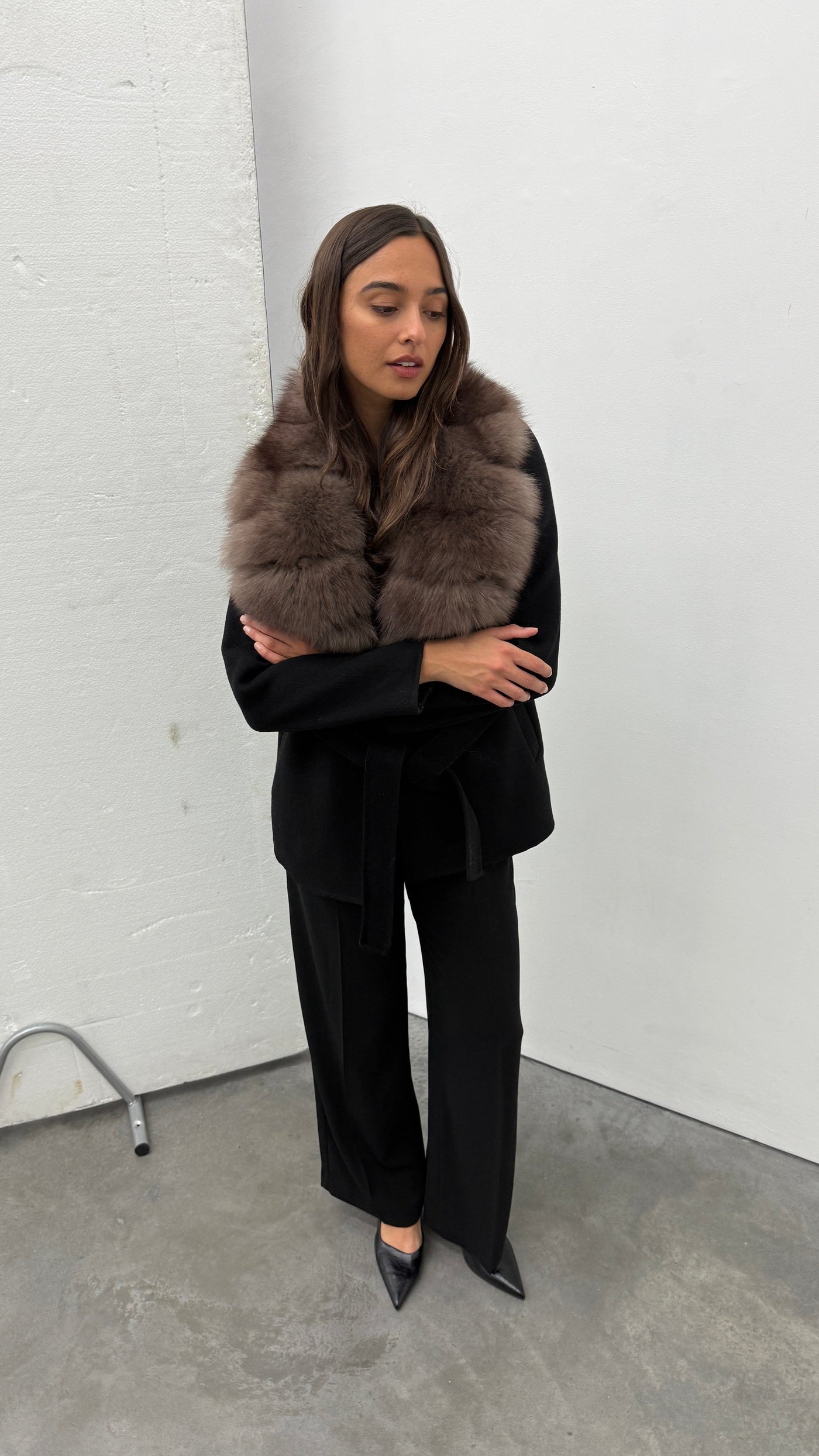 Velmora™ | Luxe Belted Coat with Faux Fur Collar