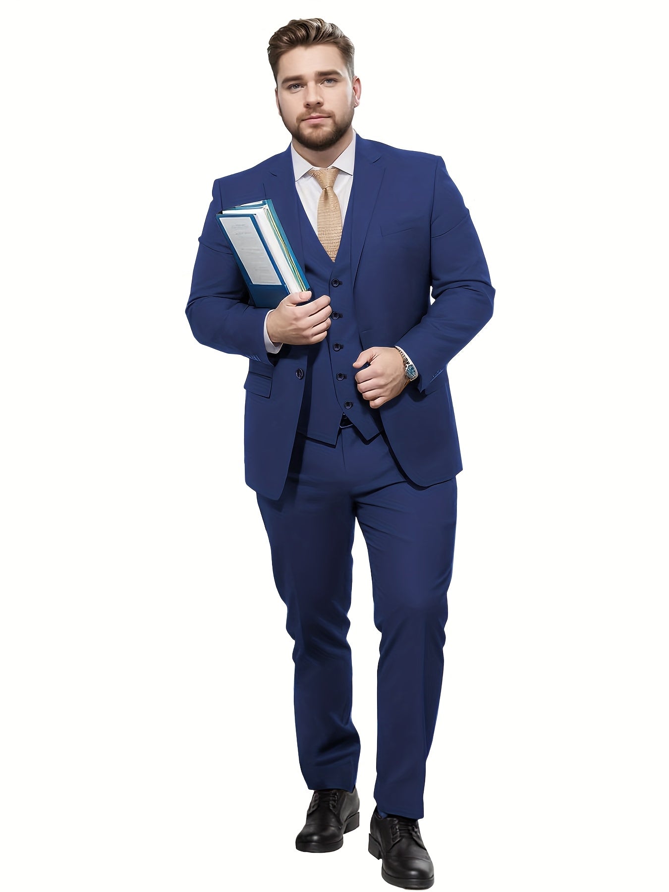 GrandeurFit™ Plus-Size 3-Piece Suit Set