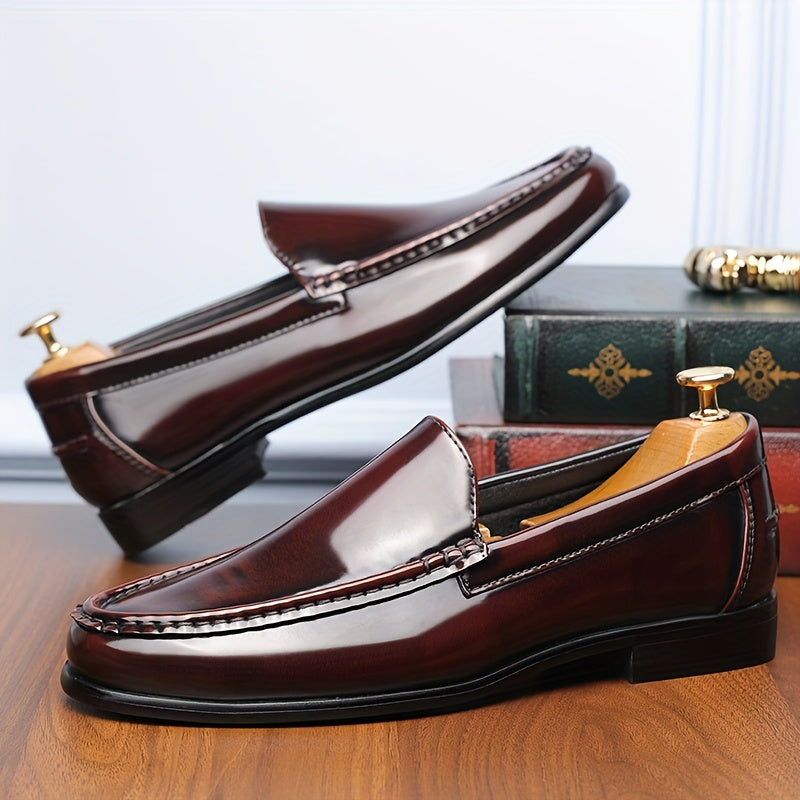 BritGent™ Burgundy Slip-On Loafers
