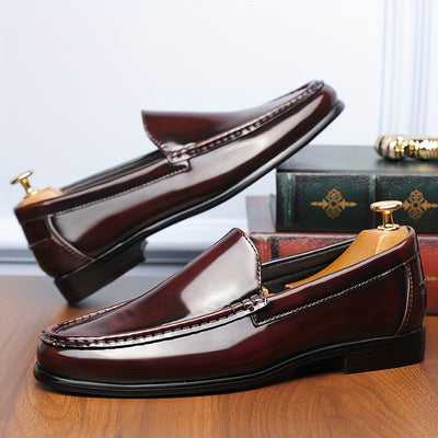 BritGent™ Burgundy Slip-On Loafers