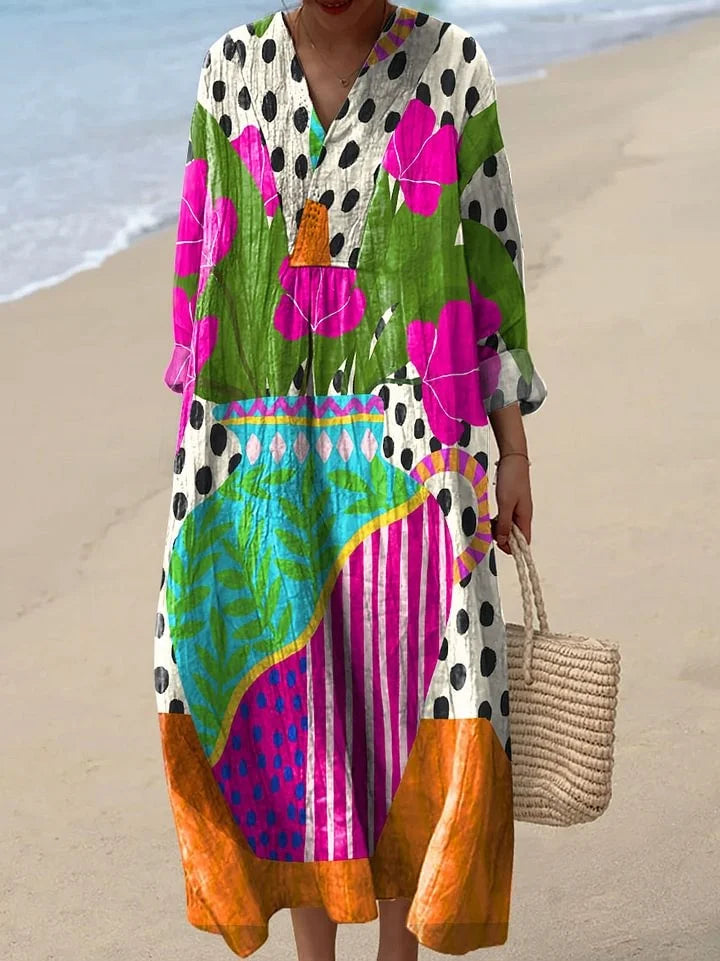 Ava - Women's Relax Fit Colorful Dress