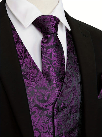 Regalia™ Purple Paisley Jacquard Vest Set