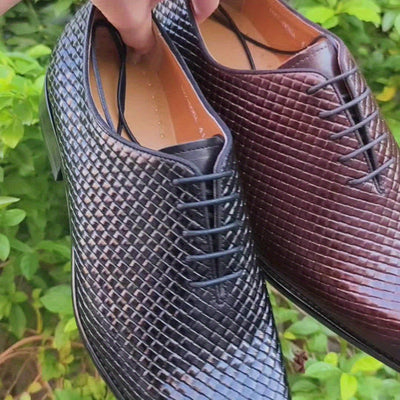 CrocElegance™ Handmade Leather Oxfords