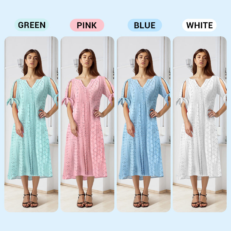 Eleganza™ V-Neck Hollow Dress