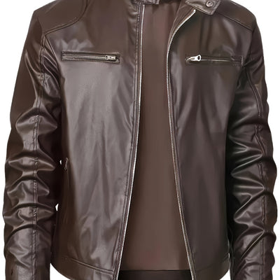 RetroEdge™ Men’s Stand Collar Bomber Jacket