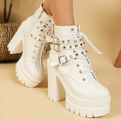 BoldStride™ Punk-Inspired Lace-Up Boots