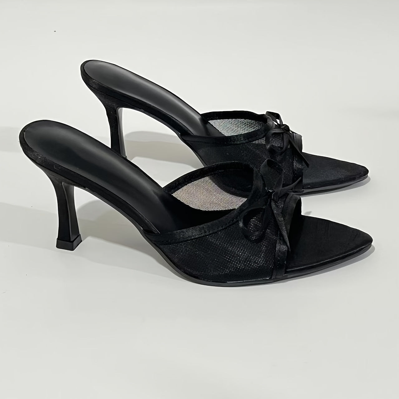 LuxeBow™ Women’s Mesh Open-Toe High Heels