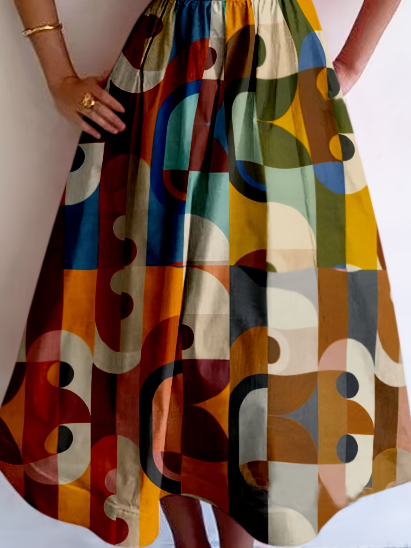 BohoCharm™ Retro Geometric Spaghetti Strap Dress