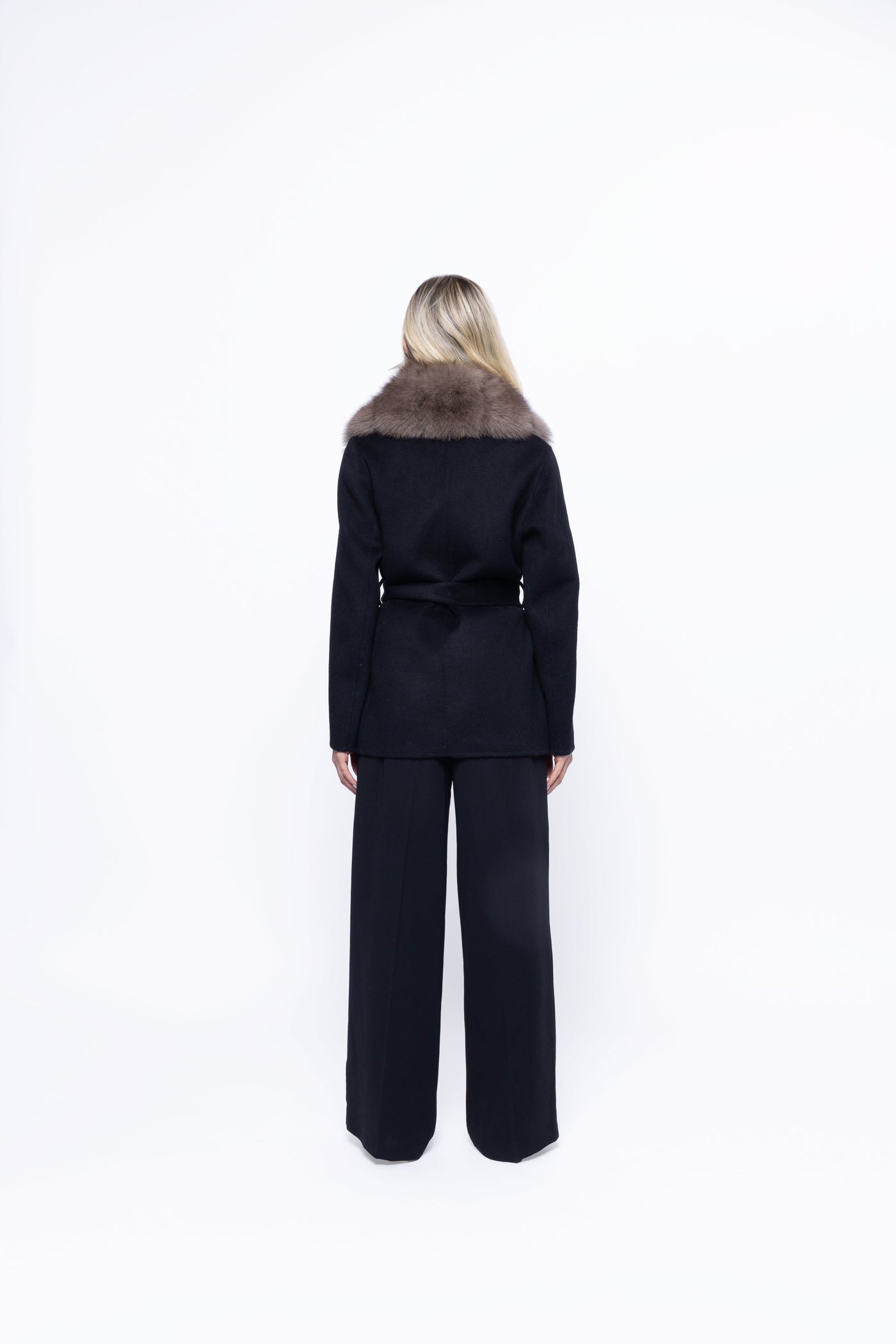 Velmora™ | Luxe Belted Coat with Faux Fur Collar