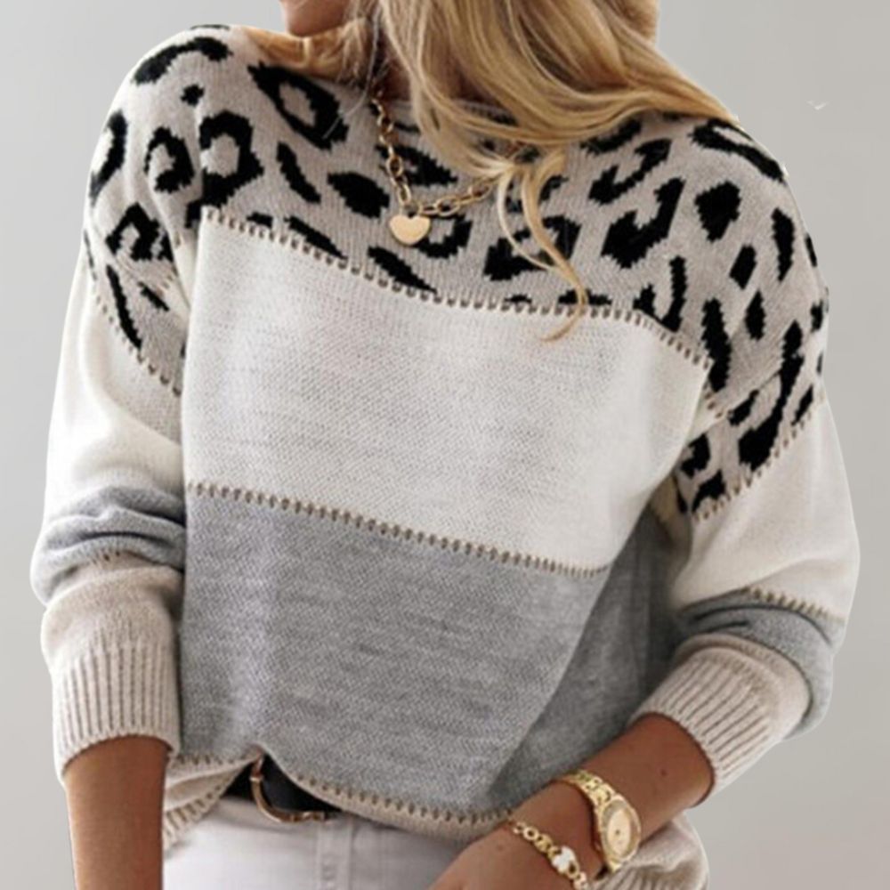 Maison Valmont™ Elegant Leopard Knit Sweater