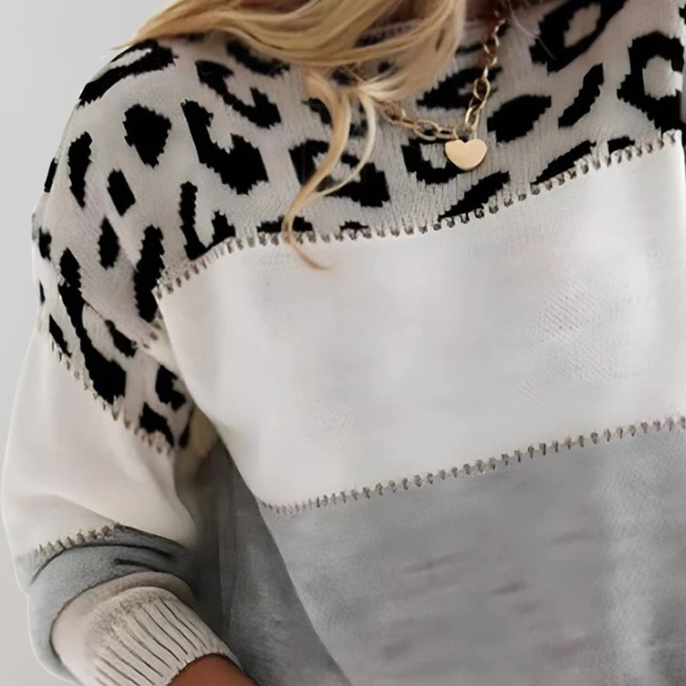 Maison Valmont™ Elegant Leopard Knit Sweater