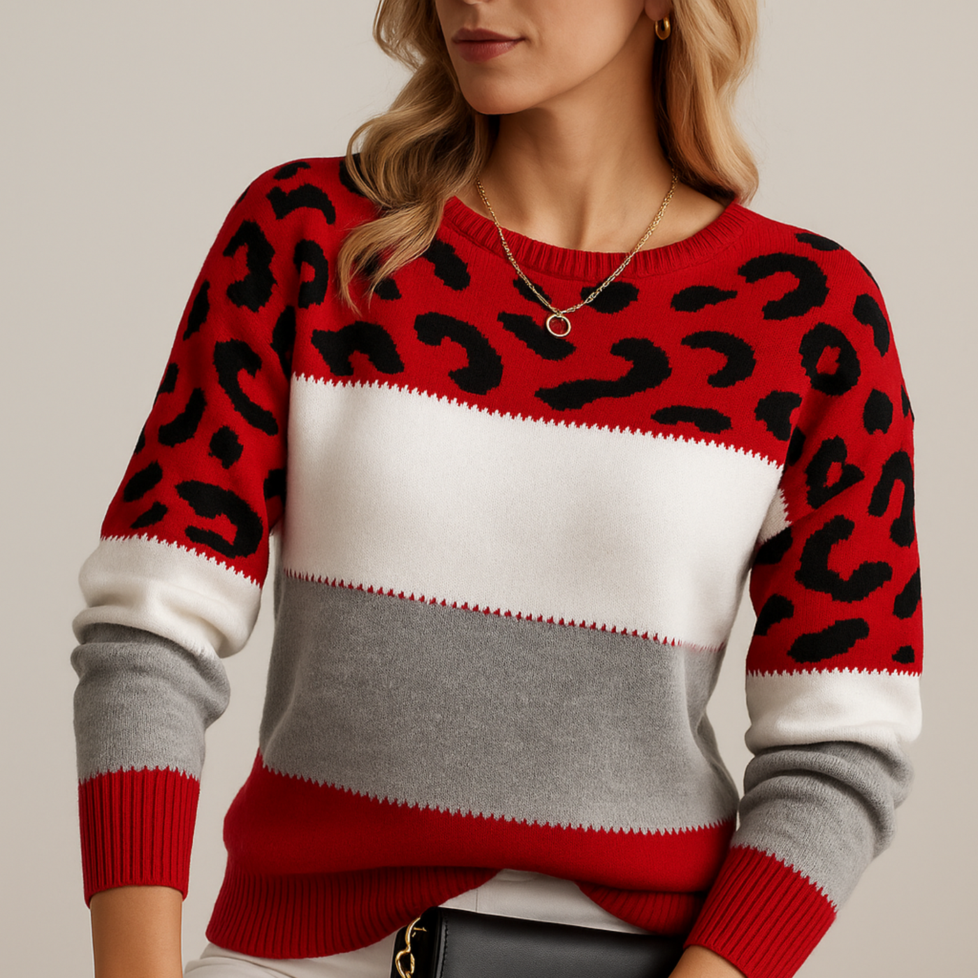 Maison Valmont™ Elegant Leopard Knit Sweater