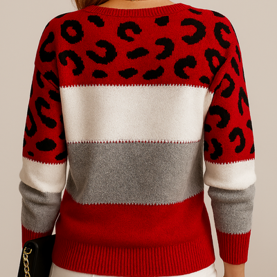 Maison Valmont™ Elegant Leopard Knit Sweater