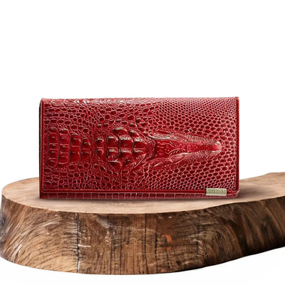 Caroline - Luxury Crocodile-Embossed Leather Wallet for Women