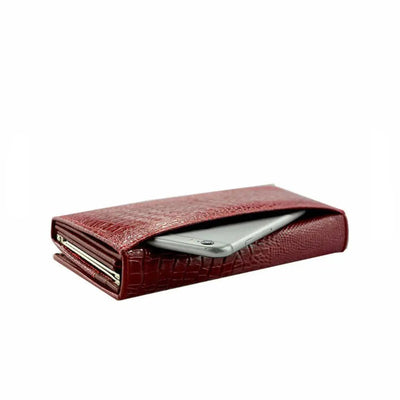 Caroline - Luxury Crocodile-Embossed Leather Wallet for Women