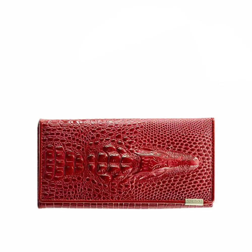 Caroline - Luxury Crocodile-Embossed Leather Wallet for Women