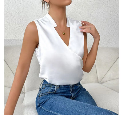 Tessa | Classic Sleeveless Solid Blouse