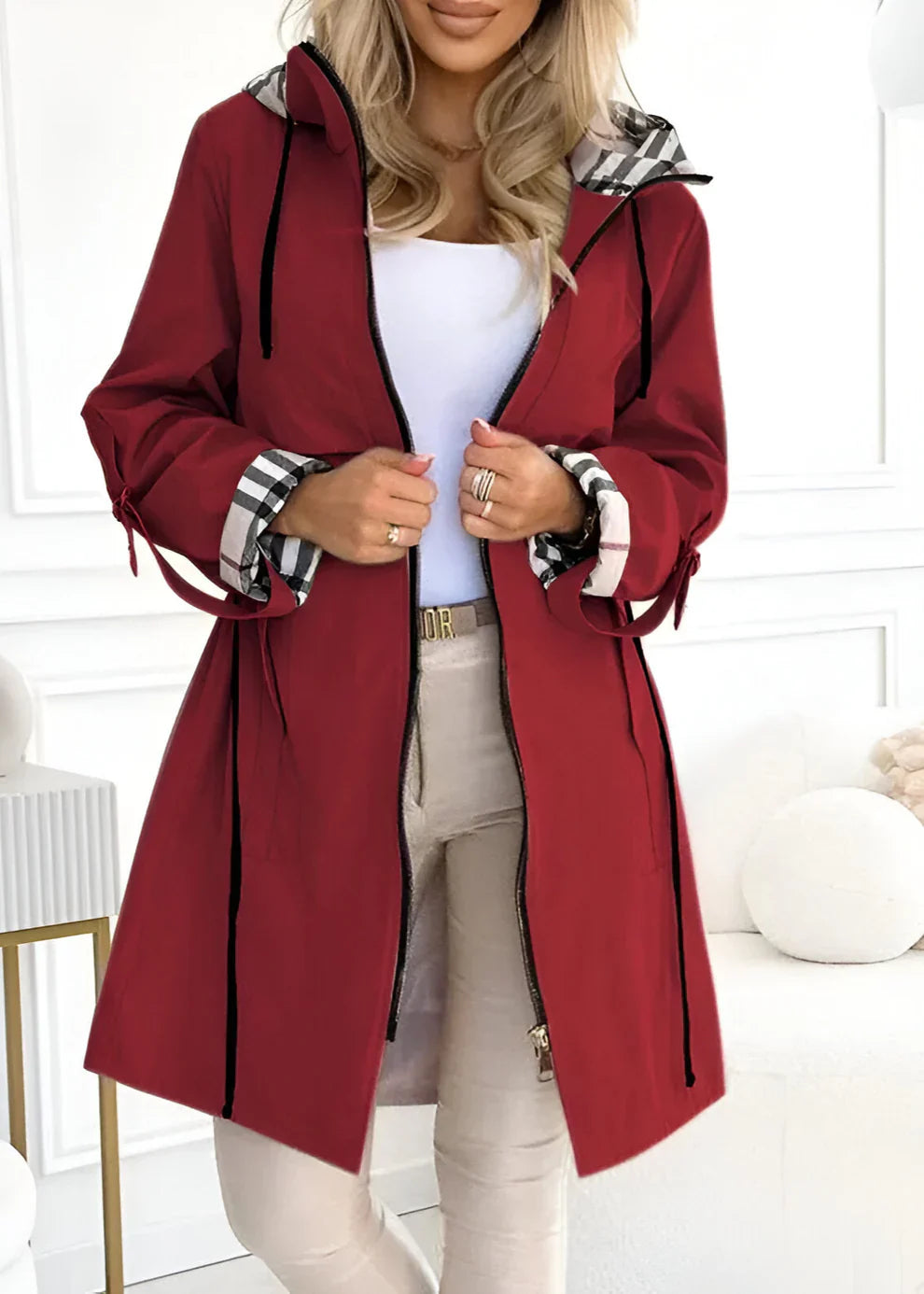 Naia™ – Adjustable Waist Trench Coat for Women