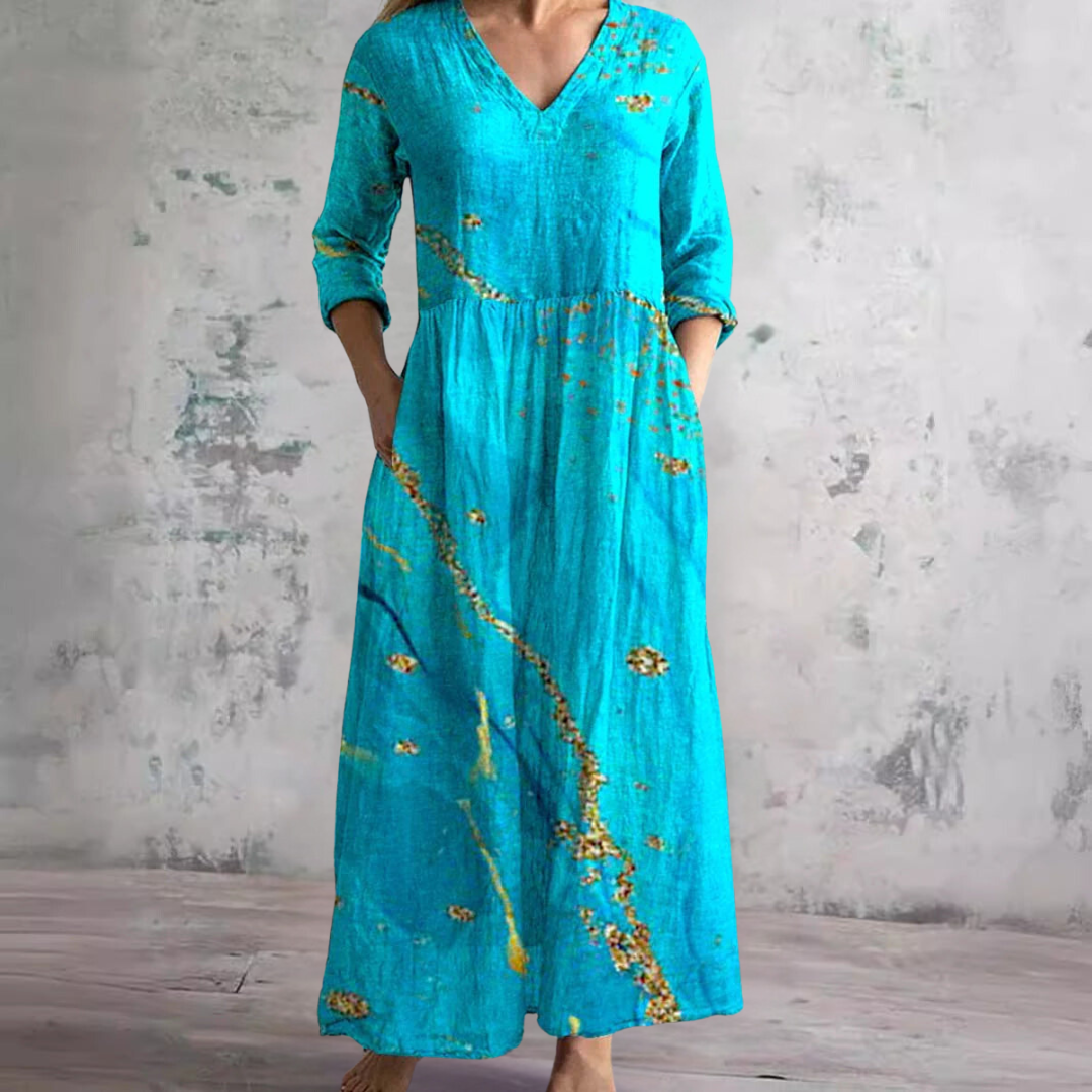 Carla | Summer Dress with V-Neck and Floral Pattern