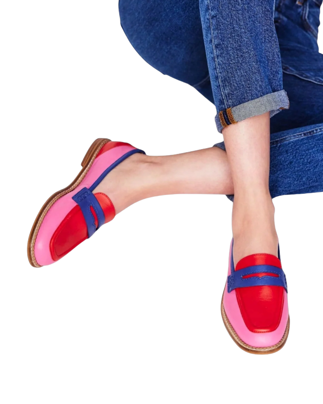 Kaley | Colorful Patchwork Round-Toe Loafers