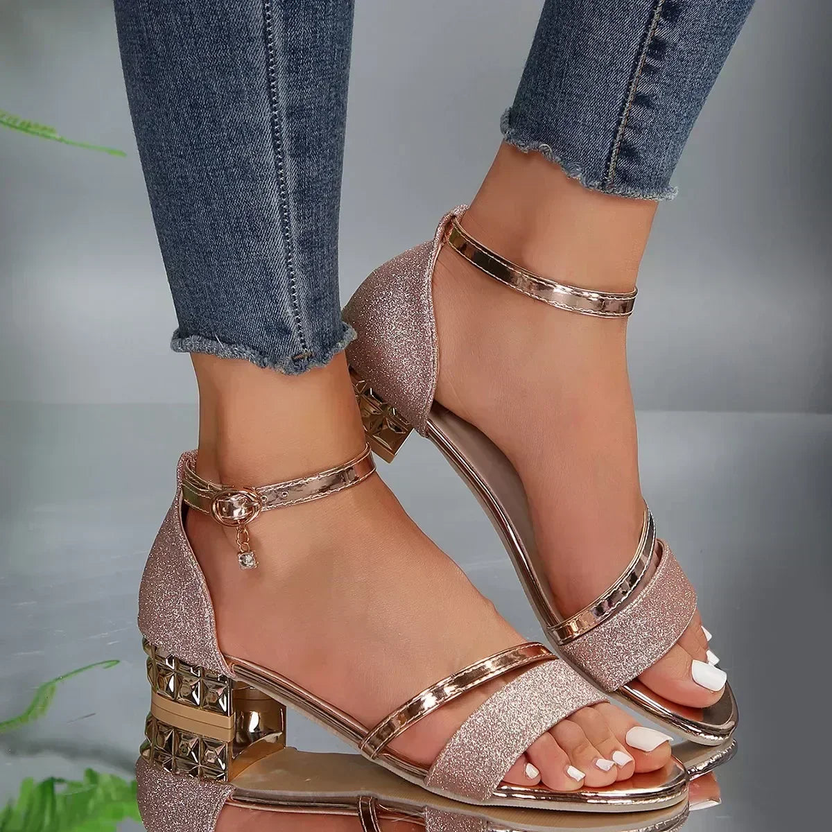 Lauren - Gold Chain Orthopedic Sandals