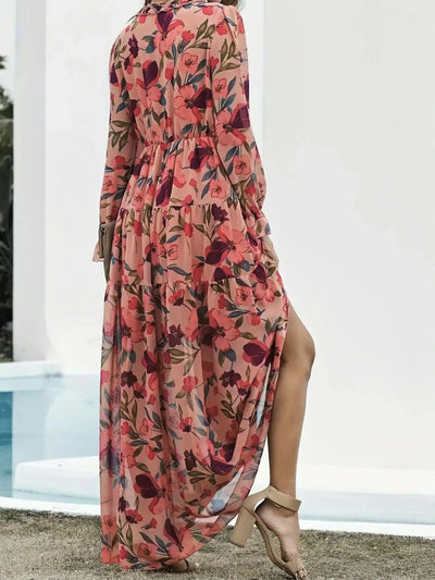 BloomEase™ Plus Size V-Neck Floral Dress