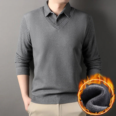 VeluMode™ | Men’s Winter Velvet Polo Pullover