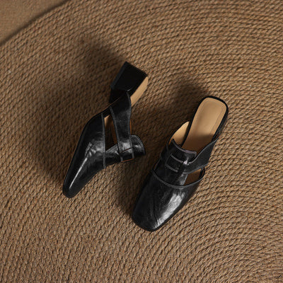 IvoraLuxe™ – Genuine Leather Mules