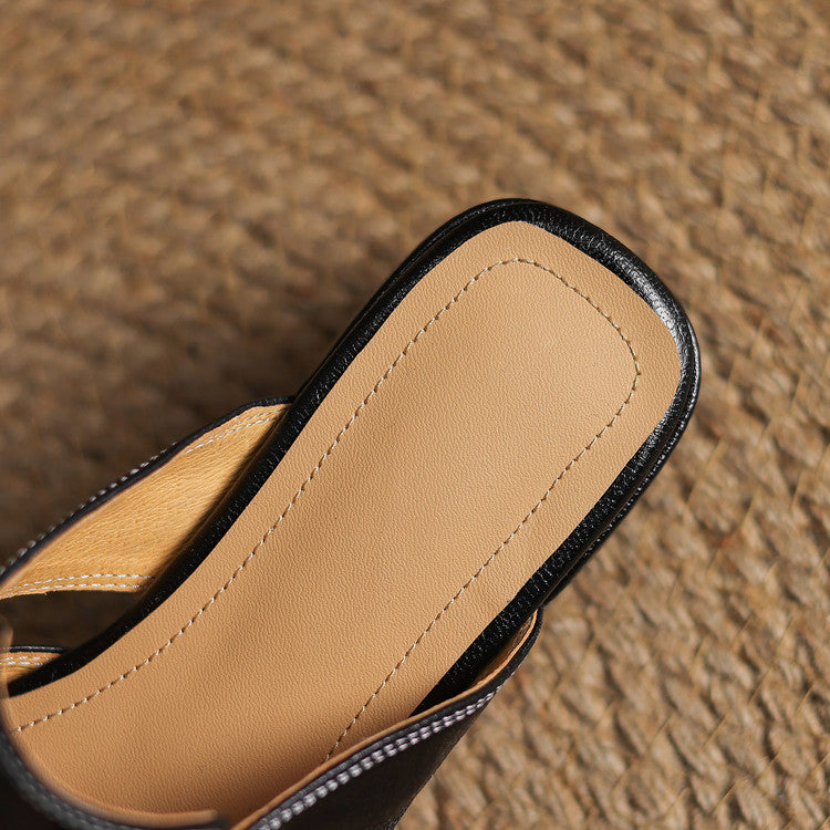 IvoraLuxe™ – Genuine Leather Mules