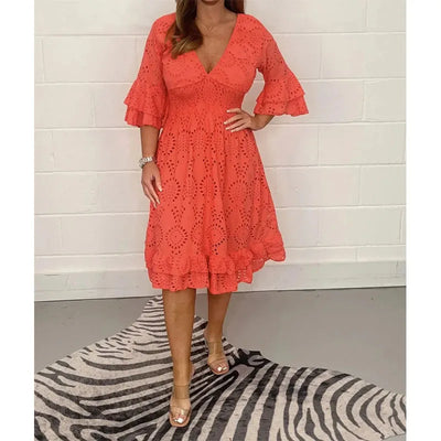 Seraphina™ | Embroidered V-Neck Maxi Dress