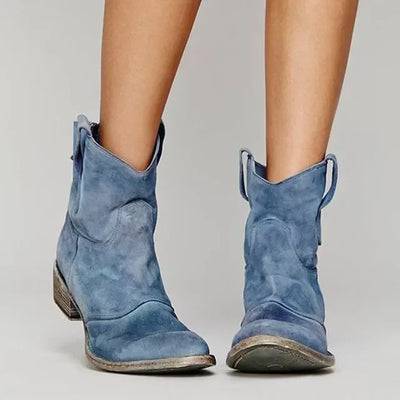 Elena - Retro Style Vintage Cowboy Ankle Boots