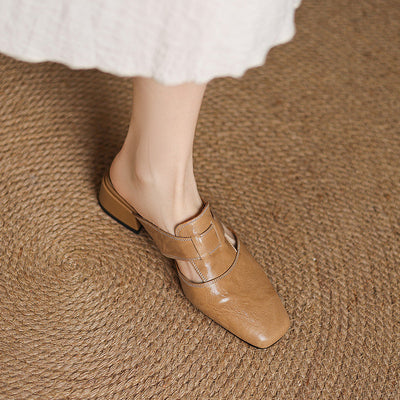 IvoraLuxe™ – Genuine Leather Mules