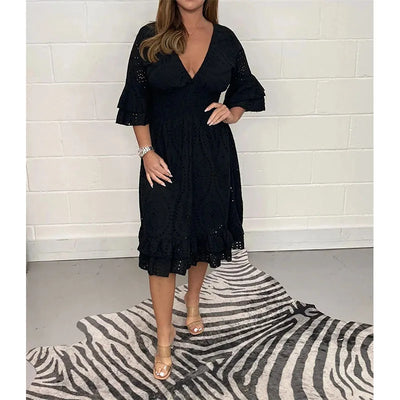 Seraphina™ | Embroidered V-Neck Maxi Dress