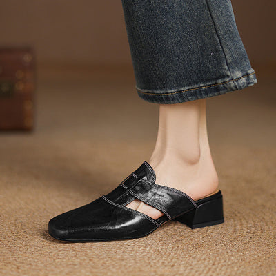 IvoraLuxe™ – Genuine Leather Mules