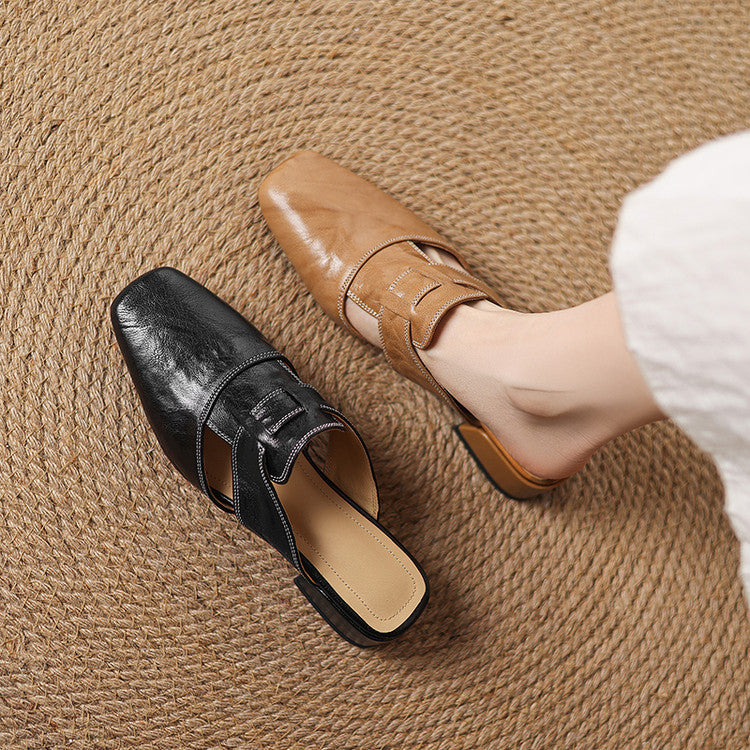 IvoraLuxe™ – Genuine Leather Mules