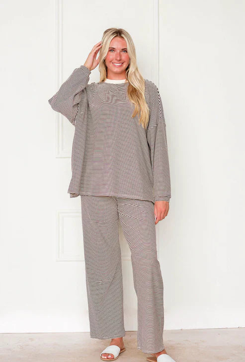 CozyLoom™ Striped Fleece Oversize Top & Pants Set