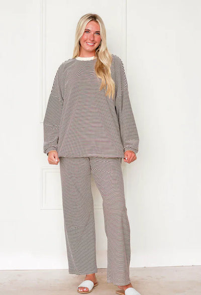 CozyLoom™ Striped Fleece Oversize Top & Pants Set