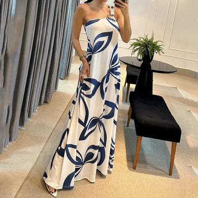 Ellafads™ | One-Shoulder Summer Maxi Dress