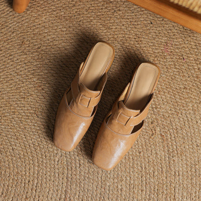 IvoraLuxe™ – Genuine Leather Mules