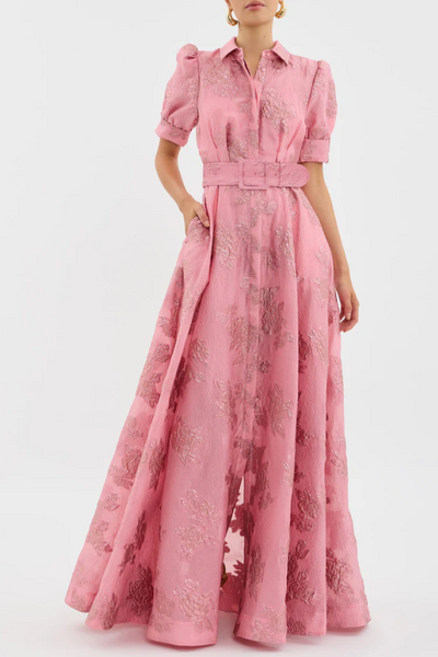 Roselle™ | Embroidered Belted Dress