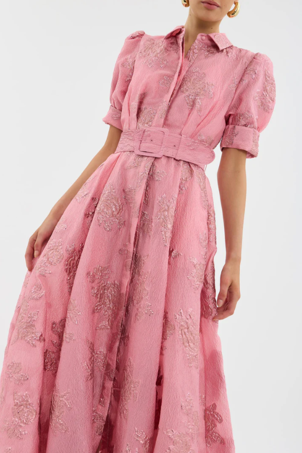 Roselle™ | Embroidered Belted Dress