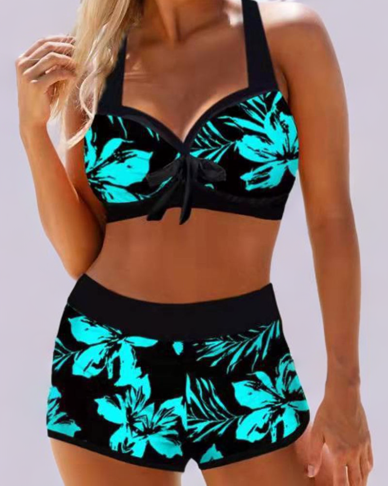 Seraphina | Tropical Floral High-Waisted Swimsuit