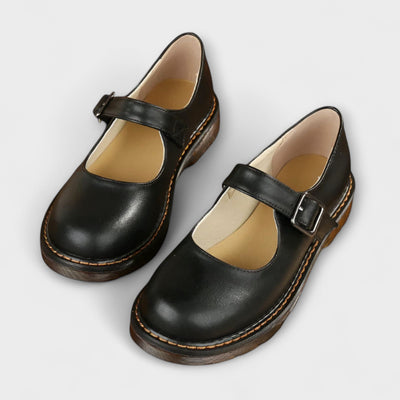 Mary | Classic Leather Shoes with Straps and Comfortable Sole