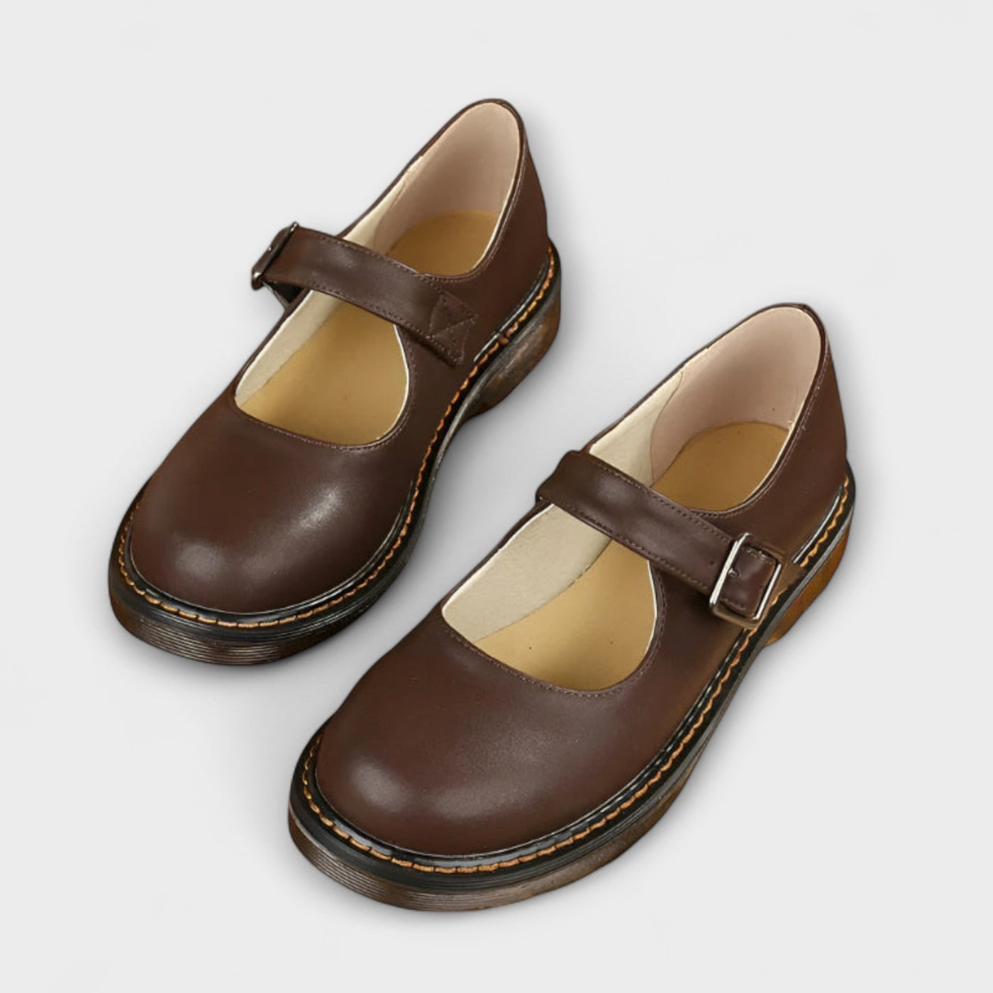 Mary | Classic Leather Shoes with Straps and Comfortable Sole