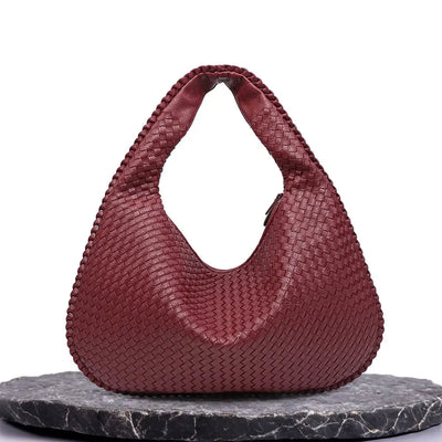 Tessa - Elegant PU Leather Woven Tote Bag