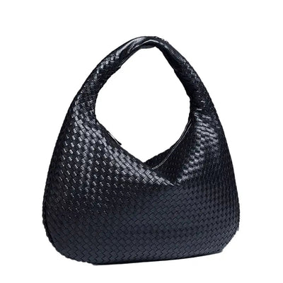 Tessa - Elegant PU Leather Woven Tote Bag
