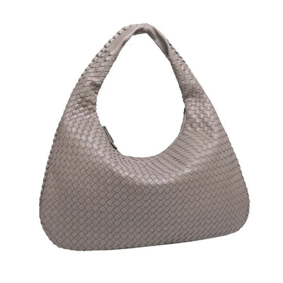 Tessa - Elegant PU Leather Woven Tote Bag
