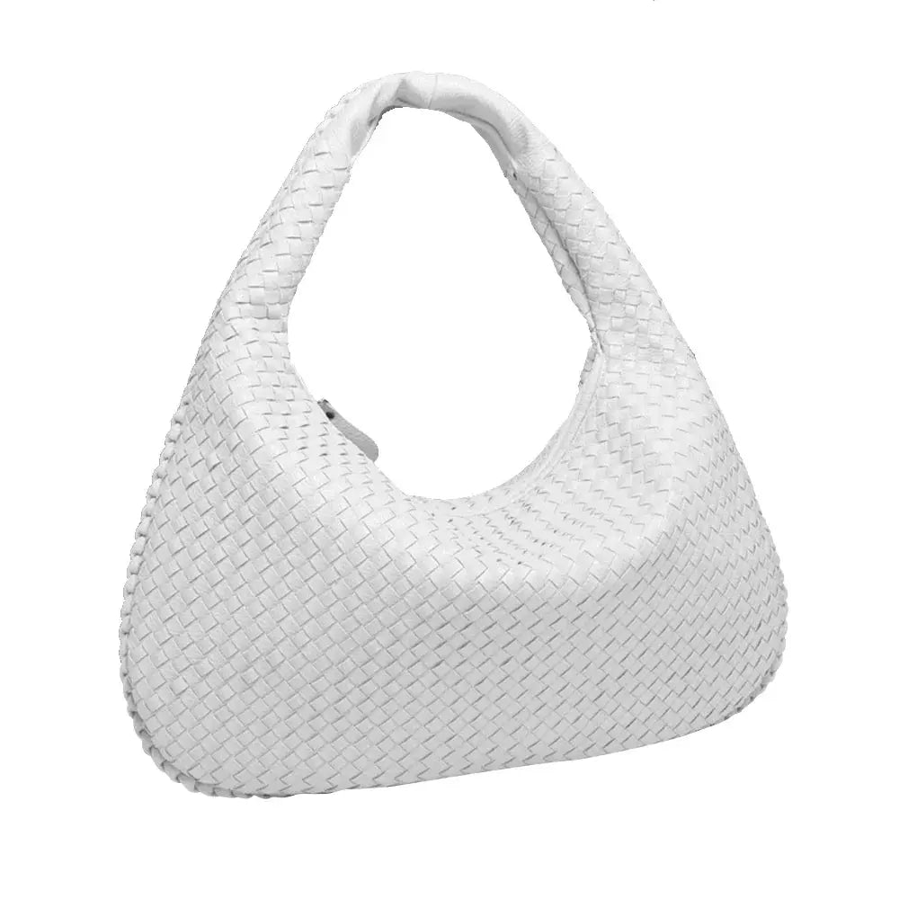 Tessa - Elegant PU Leather Woven Tote Bag